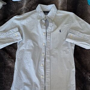 Ralph Lauren Light Blue Checkered Button Down Shirt
